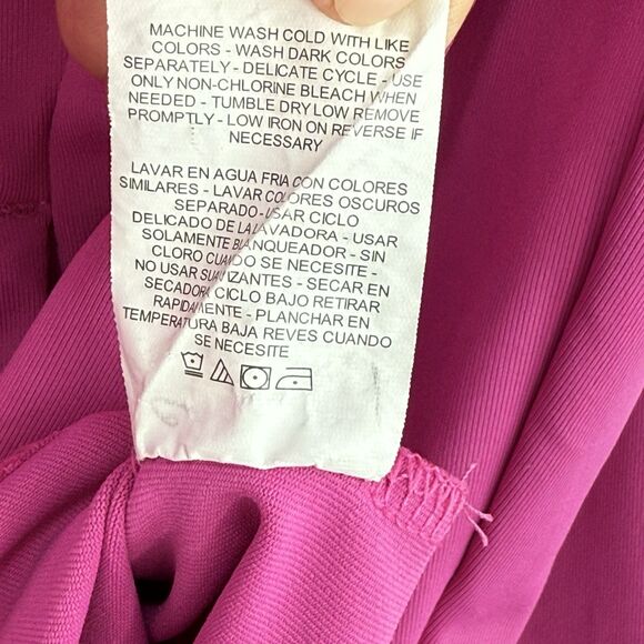 Apana Shirt Top Women’s Large Pink Yoga Long Sleeve Thumb Holes 3/4 Zip - Picture 12 of 16